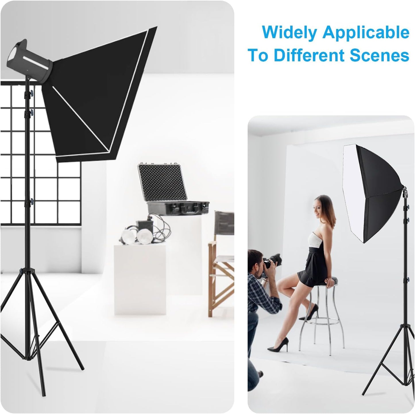 20FT/6M Tripod Stand - Heavy Duty Tripod Stand - Tall Tripods Air-Cushioned Telescoping Light Stand for Photography Overhead Shots, Sports(Aluminum Alloy)