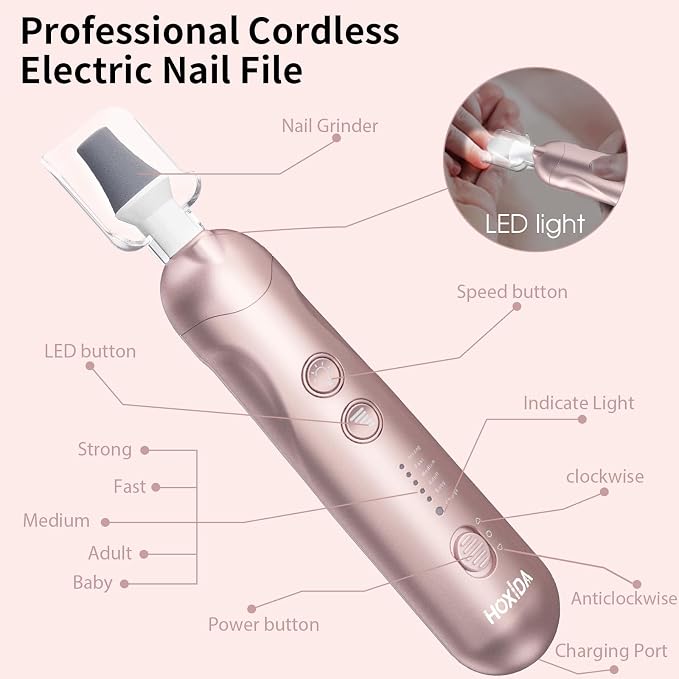 Manicure Pedicure Kit with Case, Professional Nail Grinder - Image 9