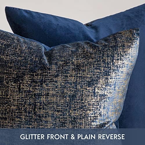 Phantoscope Pack of 2 Sparkling Velvet Decorative Solid Throw Decorative Pillow - Image 2