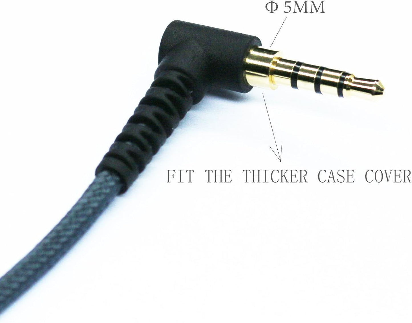 150cm(4.5ft) Right Angle 4 Pole 3.5mm 1/8 inch Male to 4 Pole 3.5mm 1/8 inch Female Stereo Audio Headphone Earphone Extension Cable Adapter Cord Tangle-Free Braided Wire