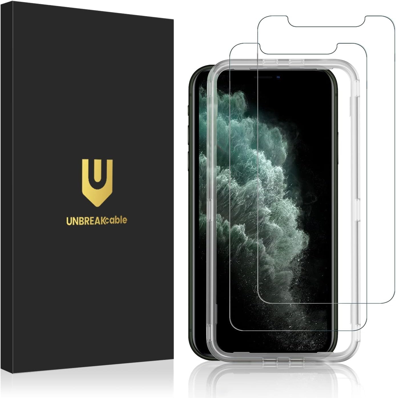 UNBREAKcable iPhone 11 Pro Screen Protector [2 Pack], 2.5D Double Defense Series Premium Tempered Glass for 5.8-inch iPhone 11 Pro (2019) [Anti-scratch, Anti-fingerprint, Bubble Free & Case-friendly]