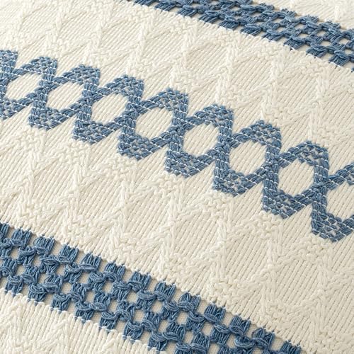MIULEE Set of 2 Coastal Blue Boho Decorative Pillow Covers 18x18 Inch - Image 4