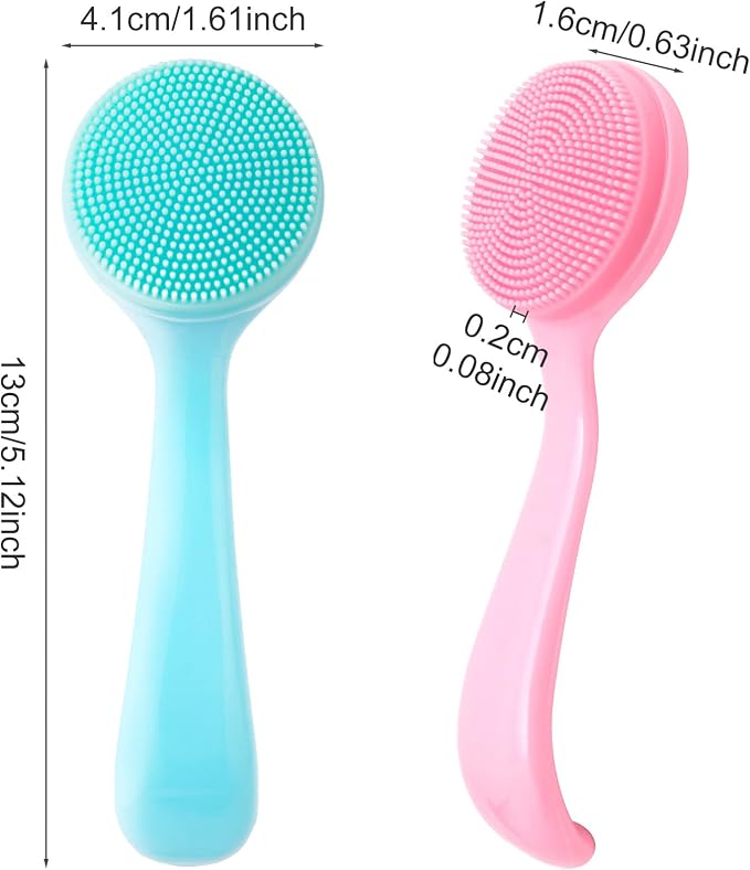 HINZIC 2 Pack Silicone Manual Facial Cleansing Brush, Skin Friendly Waterproof - Image 6