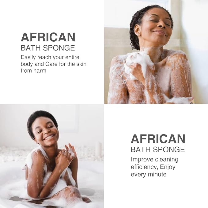 UJFQBH 3 Pieces African exfoliating net African Net Long Net Bath Sponge - Image 6