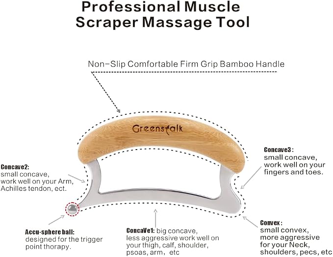 Greenstalk Stainless Steel Gua Sha Muscle Scraper Tool - Image 2