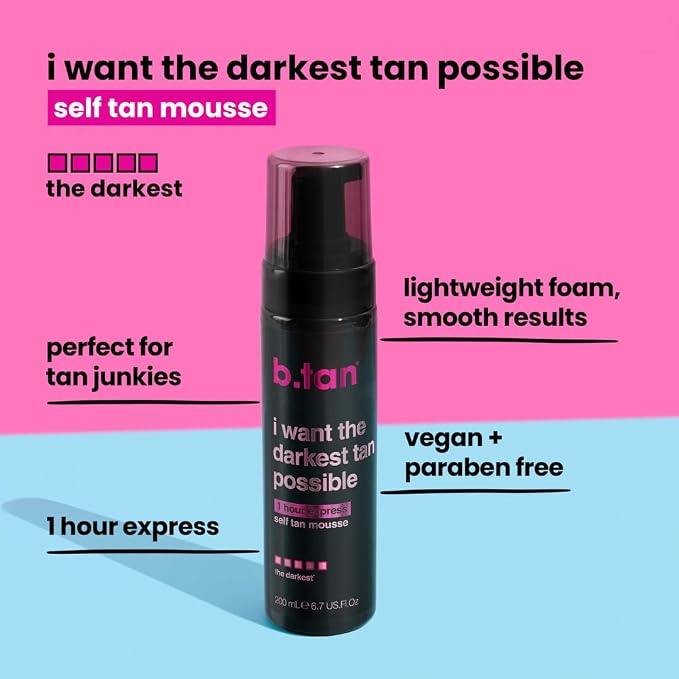 b.tan Ultra Dark Self Tanner Mousse | I Want The Darkest Tan Possible - Image 3