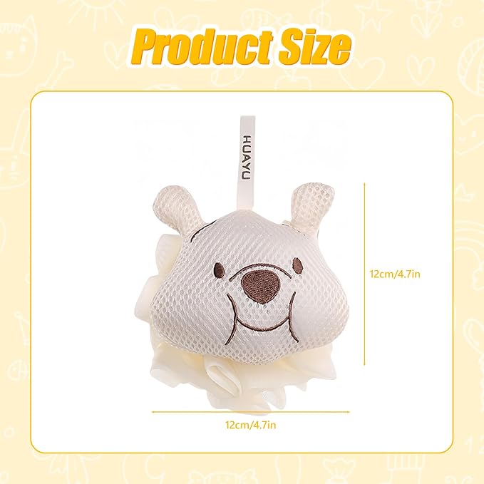 Kids Loofah, Cute Cartoon Animal Kids Bath Sponge - Image 3
