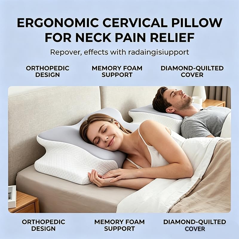 Cooling Neck Support Pillow, Adjustable Cervical Memory Foam - Image 6