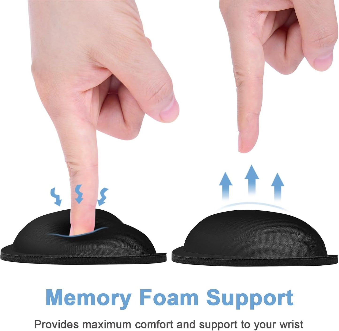 Dapesuom Mouse Wrist Rest, Cute Ergonomic Memory Foam Mouse Wrist for Computer Desk Mats Support, Hand Rest Pad Cushion for Gaming, Office, Laptop, Men, Women, Pain Relief & Easy Typing, Jet Black