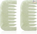 Geiserailie 2 Pcs Jade Combs Esthetician Supplies Massage Stone Hair Gua Sha by Geiserailie