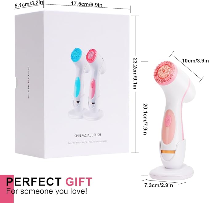 Facial Cleansing Brush, Waterproof Dual-Rotation Face Scrubber Exfoliator - Image 8