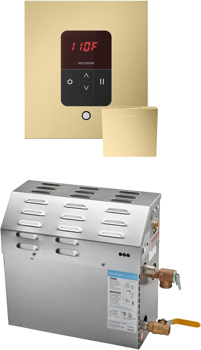Mr Steam MS 9kW Steam Shower Generator Package w/square iTempo Control in Satin by MrSteam