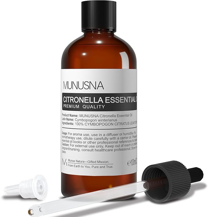 Citronella Essential Oil 100ML, 100% Pure Natural Citronella Oil Premium Grade by MUNUSNA