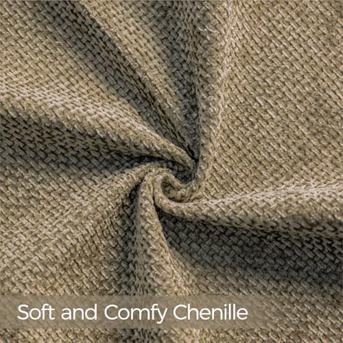 a moment Brown Chenille Throw Pillow Covers 18x18 Inch Pack of 2 Modern - Image 3