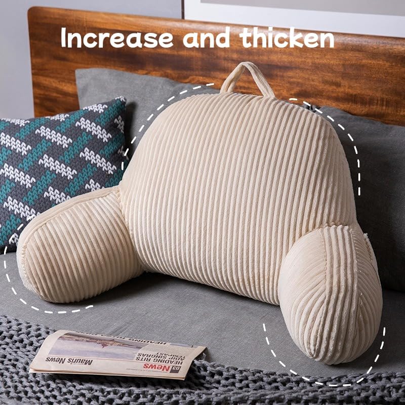 Reading Pillow for Bed Sitting Up, Flannel Back Pillow for Bed Sitting up - Image 2
