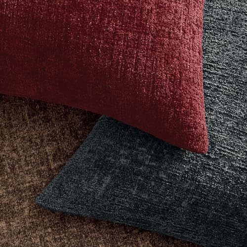MIULEE Christmas Couch Pillow Covers Textured Chenille 18x18 Burgundy - Image 3