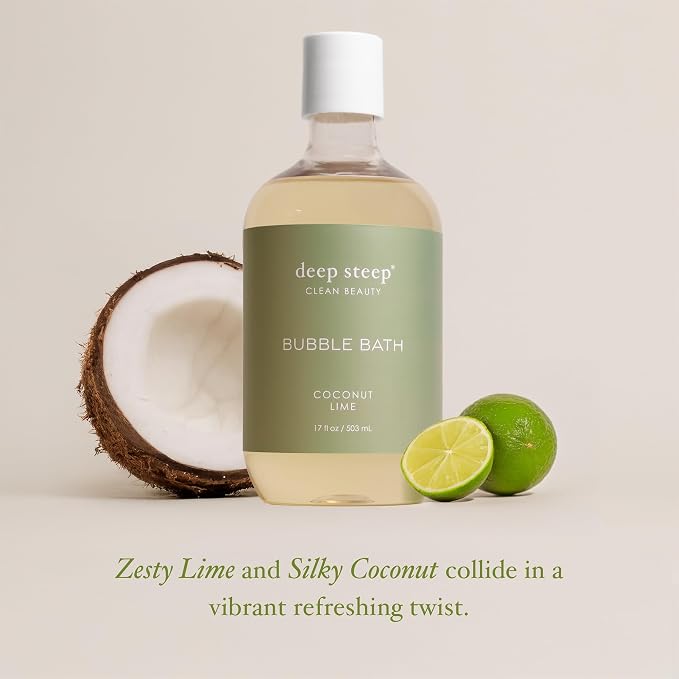 Deep Steep Bubble Bath, Coconut Lime 17 oz – Hypoallergenic, Clinically Tested - Image 4