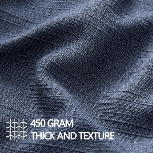 MIULEE Thick Textured Navy Blue Euro Sham Throw Pillow Covers 24x24 Inch - Image 2