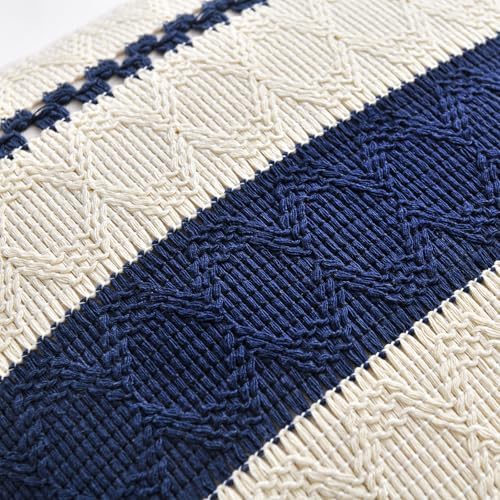 Fancy Homi Set of 1 Navy Blue Euro Decorative Throw Pillow Covers 26x26 Inch - Image 4