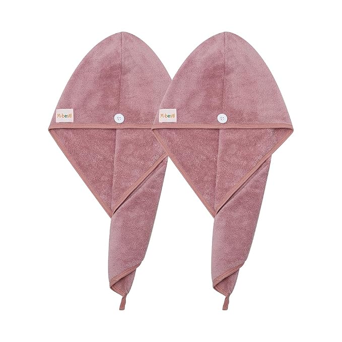 M-bestl 2 Pack Microfiber Hair Towel Wrap, Hair Drying Towel - Image 2