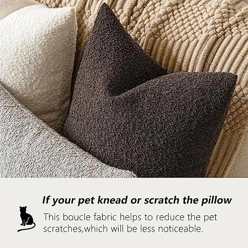 Foindtower Decorative Textured Boucle Throw Pillow Covers 18x18 Dark Brown - Image 4