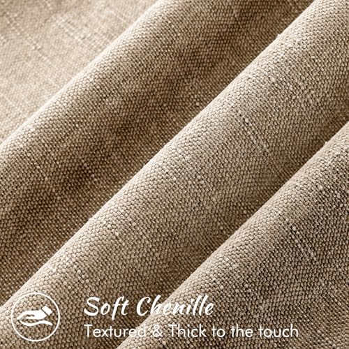 decorUhome Chenille Throw Pillow Covers 12x20 Set of 2, Light Taupe - Image 2