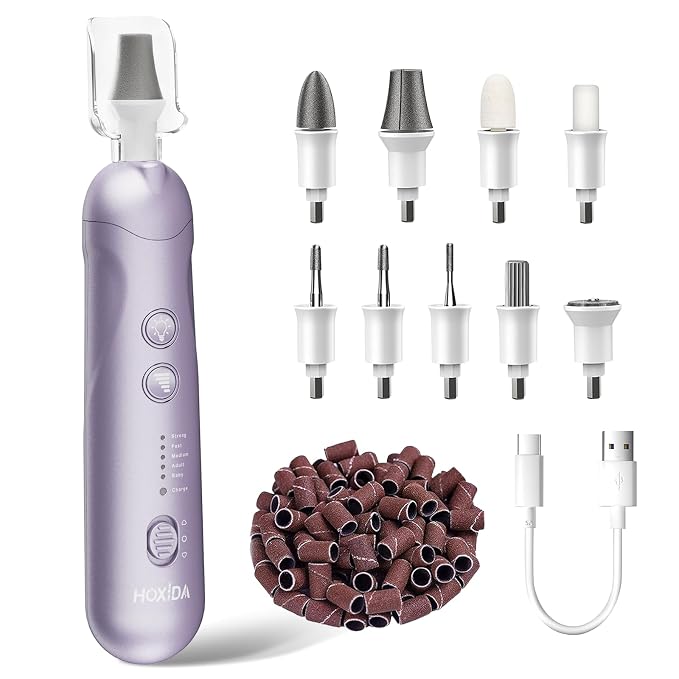 Professional Manicure Pedicure Kit, Cordless Electric Nail File Set, by Hoxida