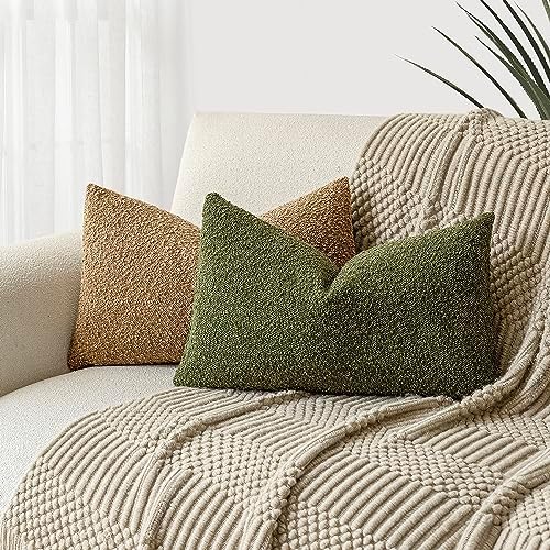 Foindtower Cozy Textured Boucle Lumbar Throw Pillow Covers 12x20 Inch - Image 4
