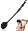 Silicone Back Scrubber for Shower, 17in Lengthen Long Handle Body Brush by -100SoftSilicone-