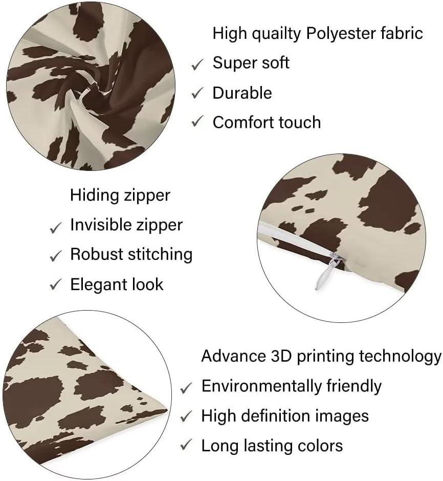 DAOPUDA Brown Cow Printed Body Pillow Cover - Image 3