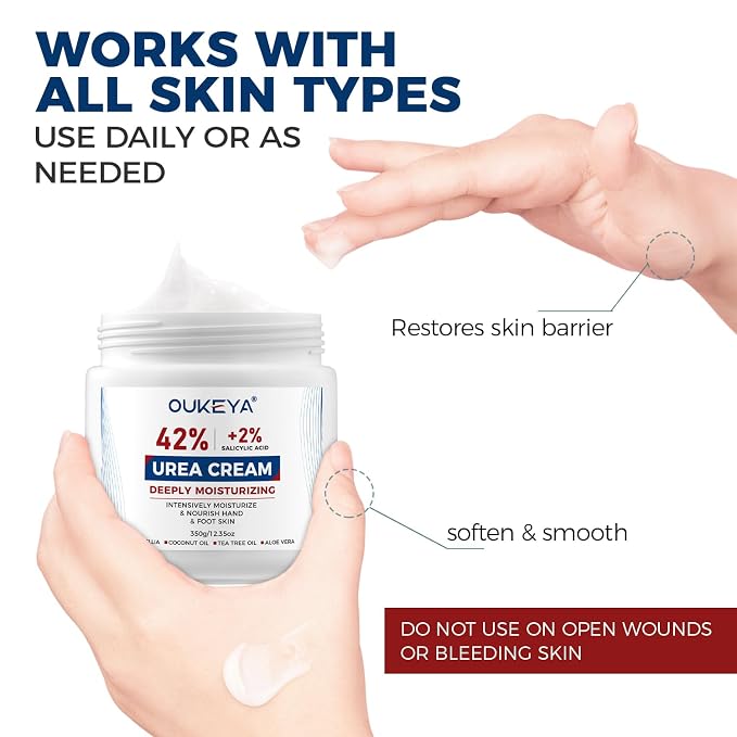 OUKEYA Urea Cream 42% plus Salicylic Acid 2% Net 350g - Image 7