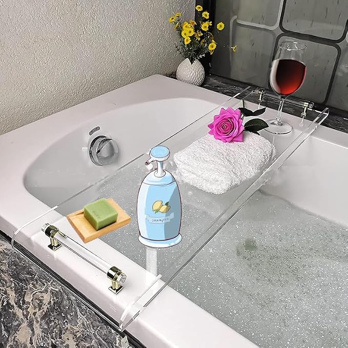 WANLIAN 33-Inch Luxury Bathtub Caddy Tray by WANLIAN