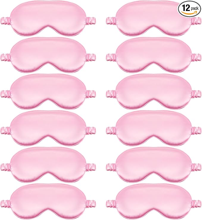 Cutecrop 12 Pcs Silk Sleep Masks Soft Satin Eye Masks by Cutecrop