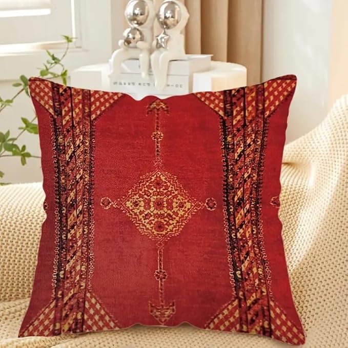 Set of 4 Vibrant Oriental Ikat Throw Pillow Covers - Image 2