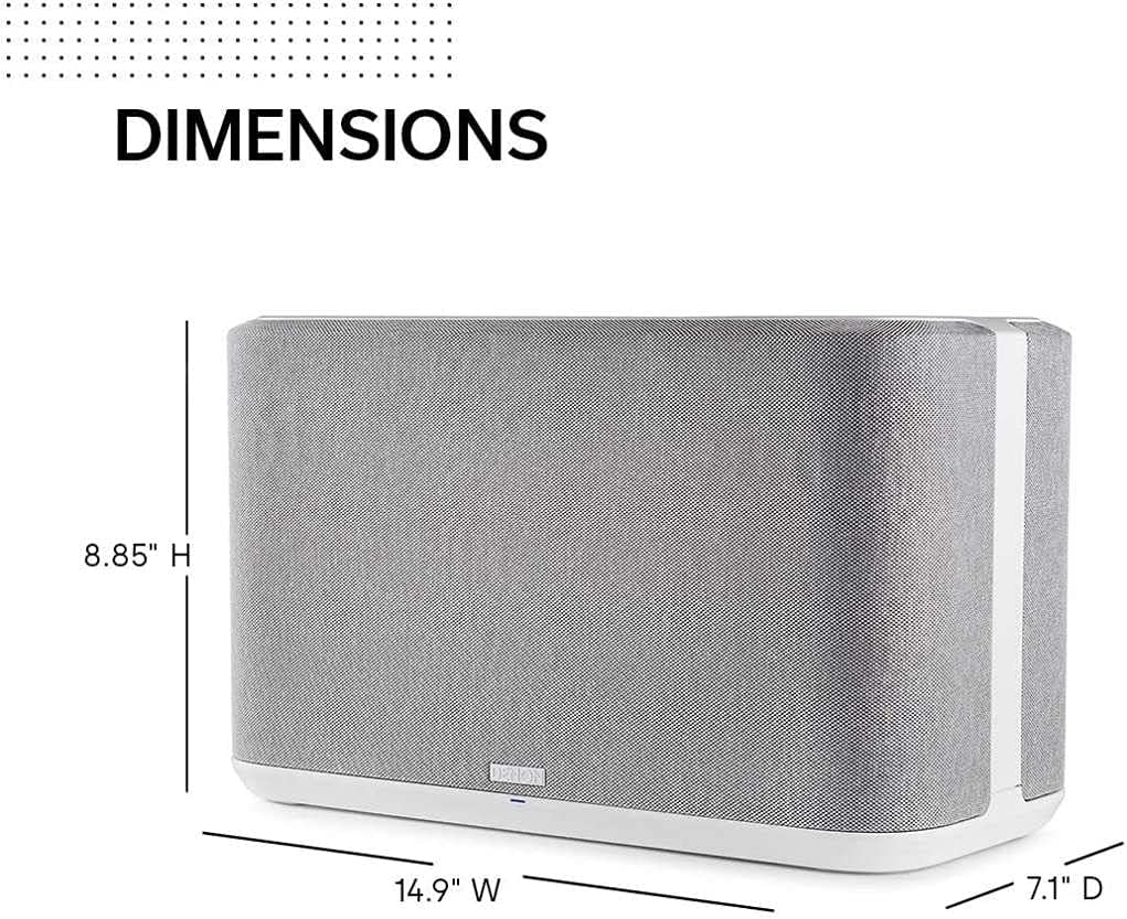 Denon Home 350 Wireless Smart Speaker – Powerful Stereo Sound, Wi-Fi & Bluetooth, HEOS Built-in, Alexa Built-in, Siri & AirPlay 2, Spotify Connect, Multi-Room Support, White