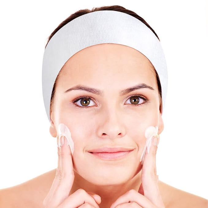 Pimoys 60 Count Spa Headband for Women Disposable Skincare Headbands for - Image 5