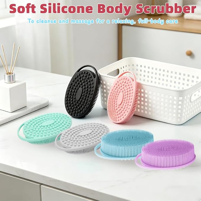 Silicone Body Scrubber 2 Pack Silicone Loofah Exfoliating Body Scrubber Soft - Image 6