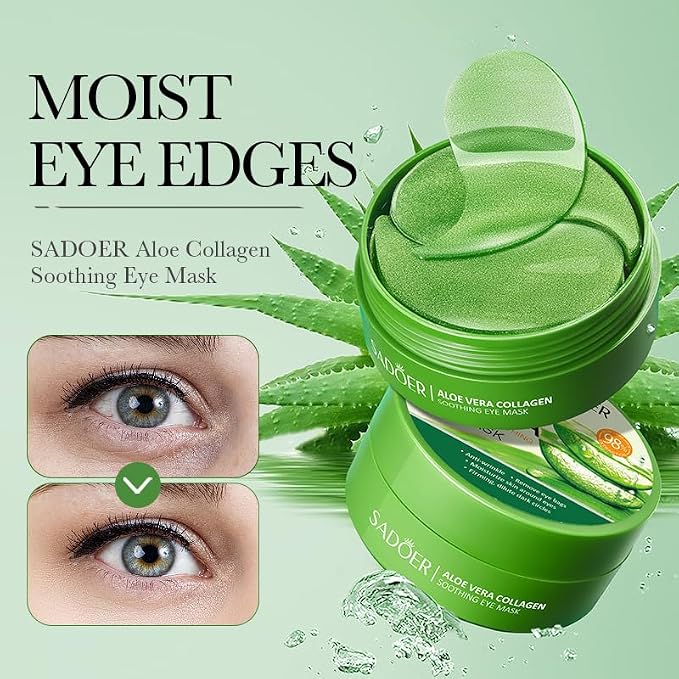 Aero Zen Aloe Vera Eye Mask- 60 PCS Aloe Vera Under Eye Patches-Under Eye - Image 9