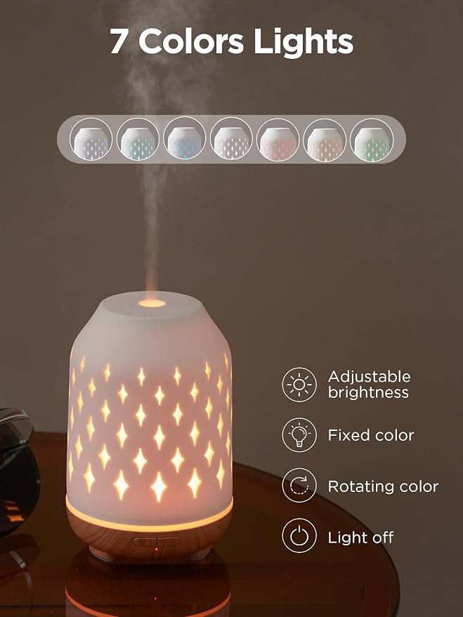 InnoGear Aromatherapy Diffuser, 150ml Ceramic Diffuser Mother's Gift Ultrasonic - Image 6