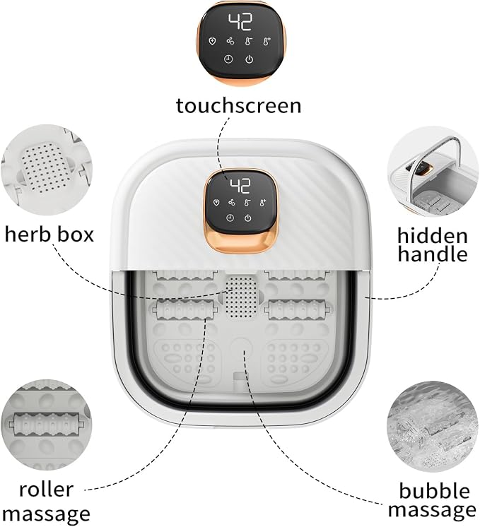 Collapsible Foot Spa with Heat, Foldable Foot Bath Massager with Temperature - Image 2