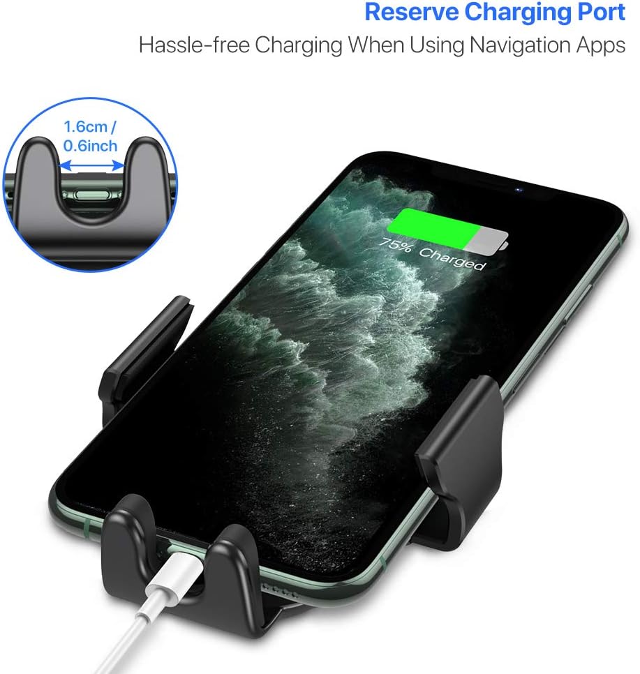 Miracase Phone Holders for Your Car with Metal Hook Clip, Air Vent Cell Phone Car Mount, Hands Free Universal Automobile Cradle Fit for iPhone Android and All Smartphones, Classic Black