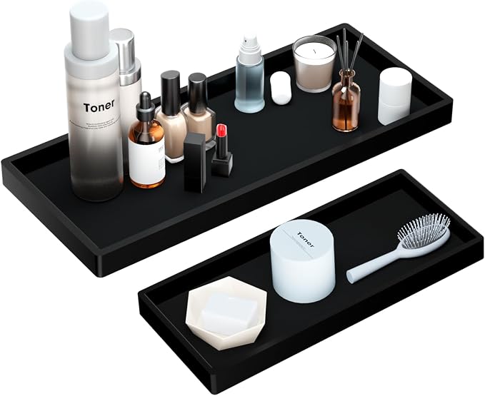 BBK Bathroom Vanity Tray- 2 Pack Silicone Bathroom Tray by BBK