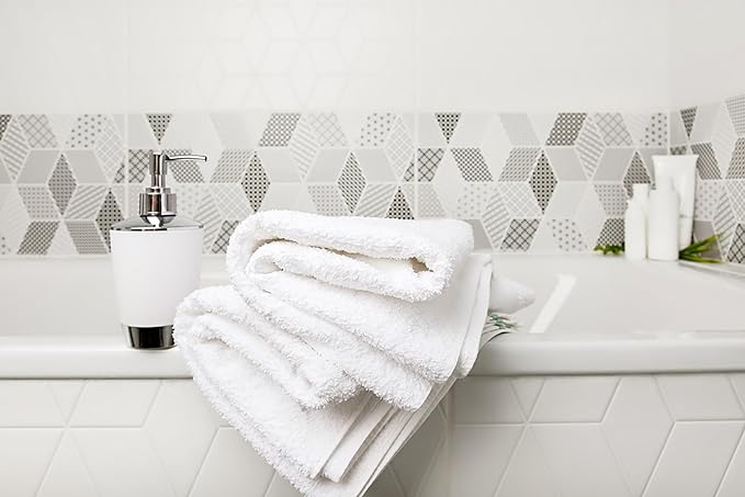 ZUPERIA White Bath Towels Bulk 12 Pack - Image 6