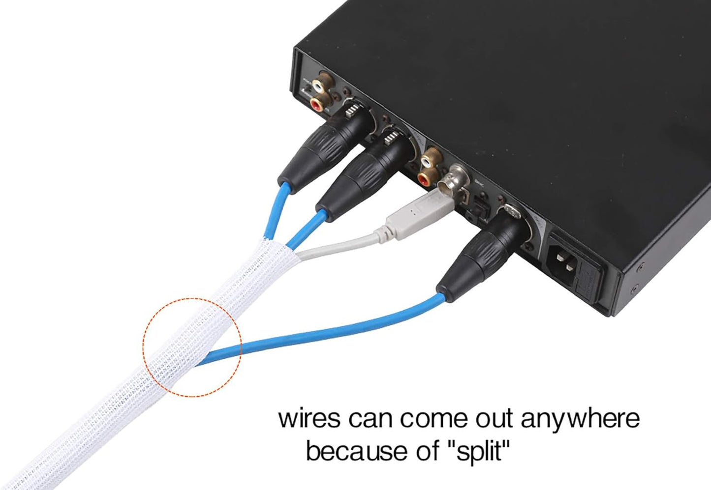 Alex Tech 25ft - 1/2 inch Cord Protector Wire Loom Tubing Cable Sleeve Split Sleeving for USB Cable Power Cord Audio Video Cable - Protect Cat from Chewing Cords - White