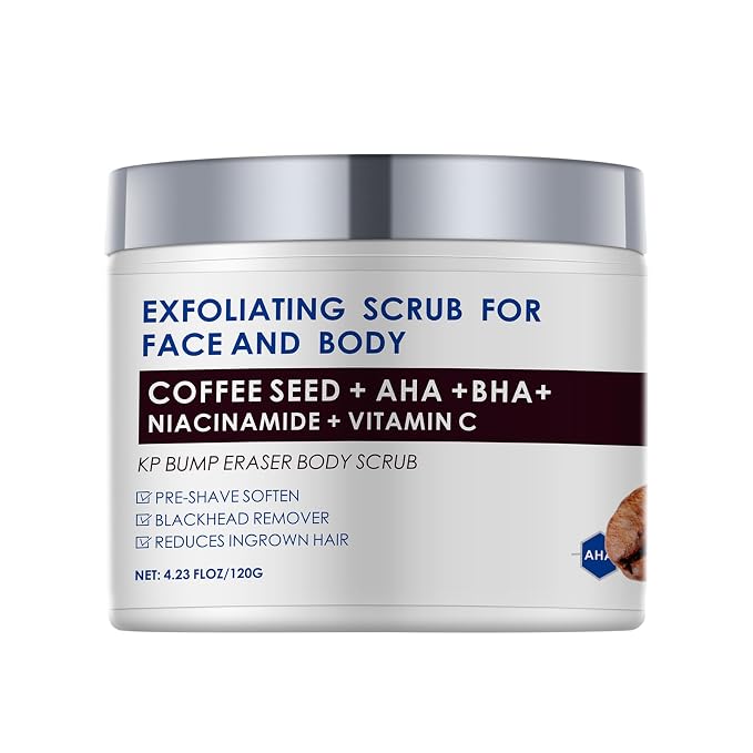 KP Bump Eraser Body Scrub with 10% AHA BHA Ingrown Hair Keratosis Pilaris Razor by YAFUSIPE