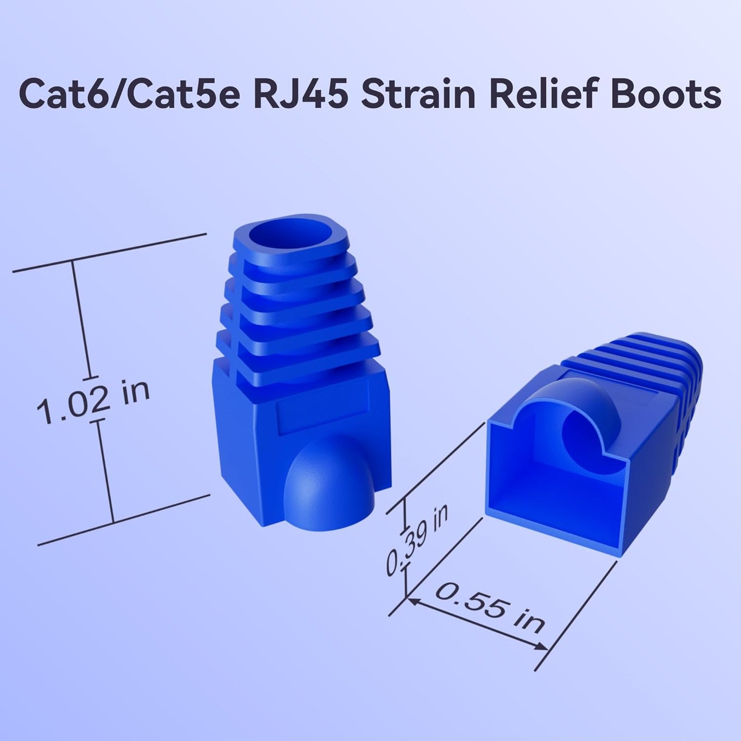 CableGeeker 100-Pack Cat6 / Cat5e RJ45 Strain Relief Boots, RJ45 Boot, Cat 6 Boot, Cat6 Ethernet Boots, Suitable for 6.5mm(0.26in) Ethernet Cables (Round-Press Black)