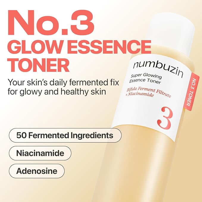 numbuzin No.3 Super Glowing Essence Toner, Jumbo Szie, Fermented Toner - Image 2