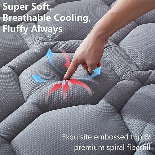 ELVEN HOME Queen Size Mattress Pad Waterproof, Pillow Top Cooling Mattress - Image 4