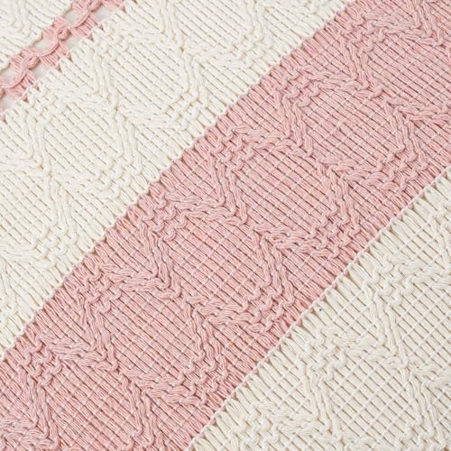 Fancy Homi Set of 1 Boho Pink Decorative Throw Pillow Cover 16x16 Inch - Image 4