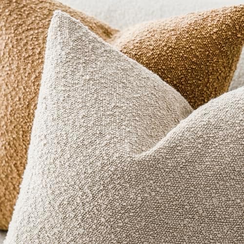 Foindtower Decorative Textured Boucle Throw Pillow Cover 20x20 Inch - Image 4